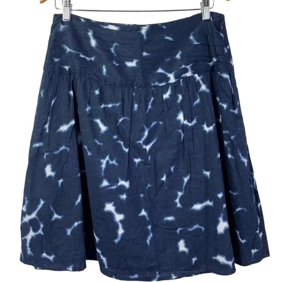 Theory Cotton Navy Tiedye Skirt SZ 10 - Picture 1 of 6